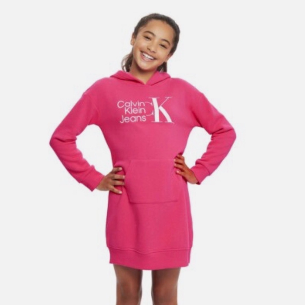 Calvin Klein Fuchsia Hoodie Dress